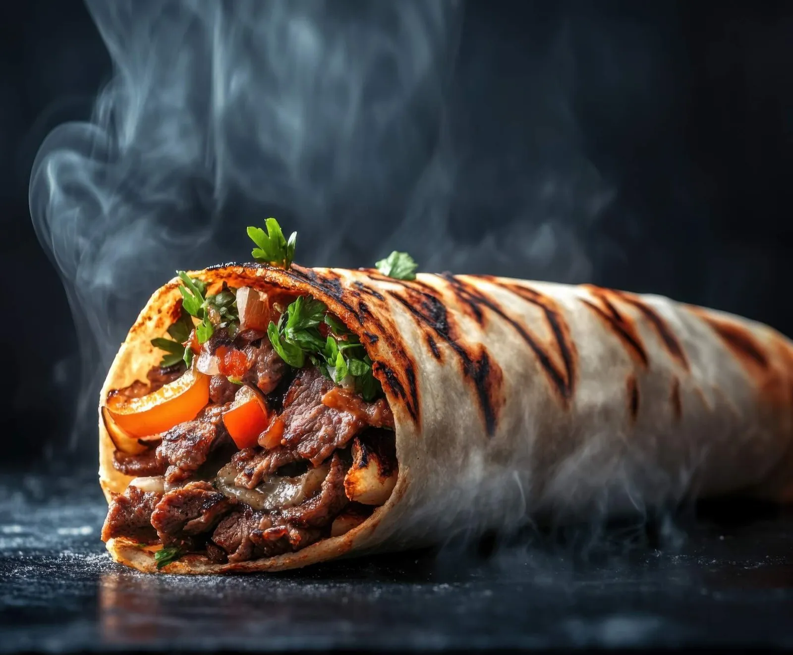 Gegrillter Beef-Wrap mit frischem Gemüse